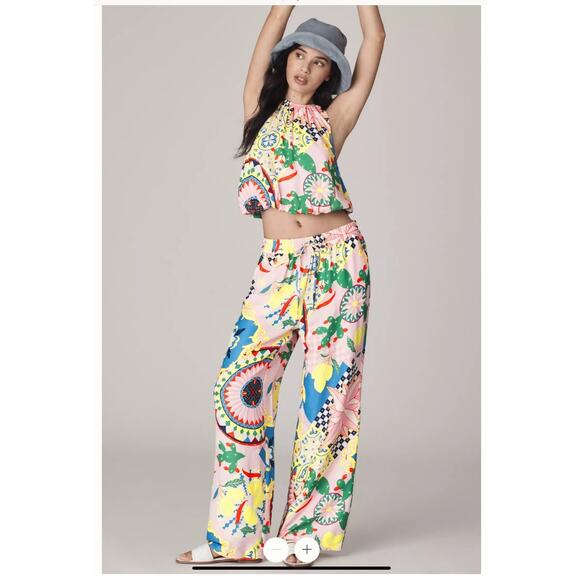 Anthropologie Pants - NWT Anthropologie Maeve Straight-Leg Pull-on Silk Pants, Women's Size S